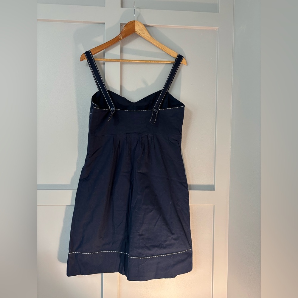 Navy Blue Cotton Dress - Picture 4 of 10